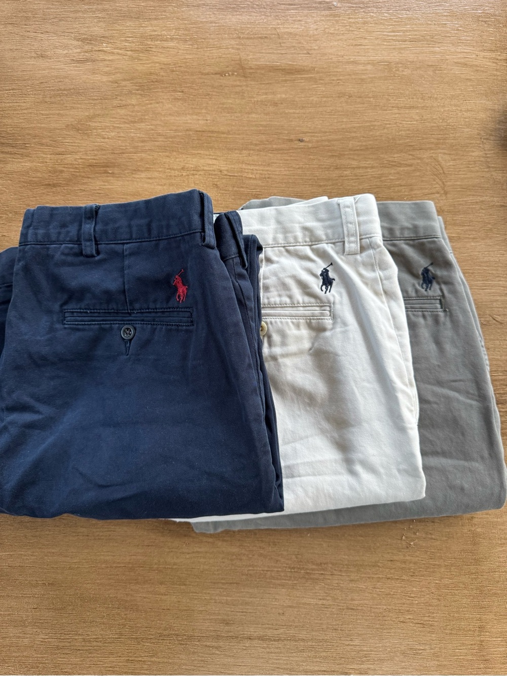 Polo by Ralph Lauren Three-Pack Chinos in Navy, White, and Gray